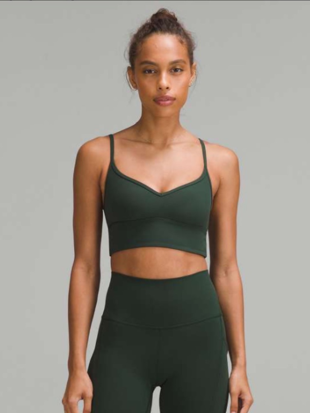 Lululemon Forest Green V-Neck Sports Bra